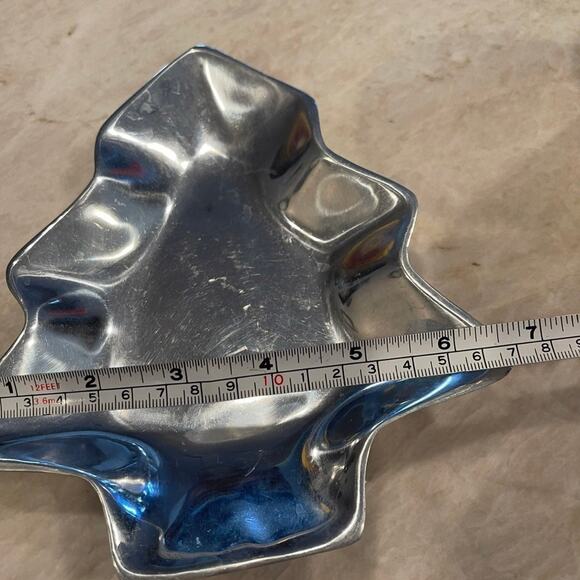 Holland Boone pewter aluminum christmas tree candy tray - Picture 4 of 8
